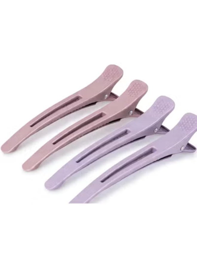 4pcs مقاطع الشعر لتصميم القسم, لا التجاعيد البط فاتورة مقاطع الشعر مع فرقة السيليكون, مقاطع تصميم الشعر, مقاطع الأسطوانة الشعر, مقاطع قطع الشعر, موراندي - Image 1